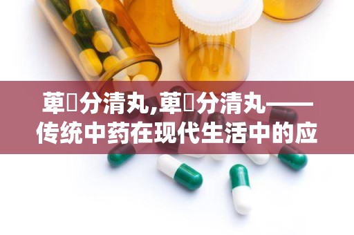 萆薢分清丸,萆薢分清丸——传统中药在现代生活中的应用